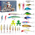 Miniatyrbild 1 av 5: Het 2025 Adventskalender för Fiske 2024 - Fiskeset, Fiskeutrustning för Vuxna Män Pojkar, Fisketillbehör (24 st) B B