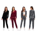 Bestseller Dame Træningsdragt 2-delt Velour Sweat Sæt SORT BLACK M