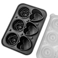 Miniatyrbillede 2 af 5: 6-delt sæt hjerteformede og roseformede silikoneisforme i sort Black 168