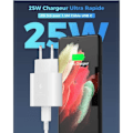 Miniatyrbild 3 av 4: 25W Snabbladdare USB-C för Samsung Galaxy A13 5G A33 A53, A34 A54 A14 A52 A72, S23 S22 S21 Ultra S21 Fe S21 Plus S20 [H34]