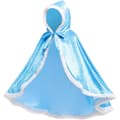 Prinsessekappe med hætte til piger, velegnet til kostumefester, Halloween, jul, karnevaler, rollespil, blå, 5-6 år.