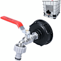 Miniatyrbilde 2 av 5: Hot 2025 1000L Tankkran med hageslangekranadapter, S60X6 IBC krankobling, hagekran for regnvannsoppsamler. Legering Alloy 3/4