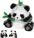 3-i-1 Panda Byggklossar Monteringsleksak Djur Byggklossar