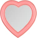 Hjärtformad sminkspegel, väggmonterad, skrivbordsspegel eller sovrumsspegel; presentset, 17,5*18,5 cm. Pink2