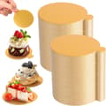 200 st Mini Tårtbrickor, Premium Guld Kartongbaser 8 cm, Mousse Cupcake Bas för Efterrättstårta, Tårtbrickor för Mousse, Cupcake, Bröd