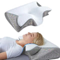 Miniatyrbild 5 av 7: Påskrabatt! Högkvalitativ fjärilskudde nackkudde sovkudde memory foam långsam återhämtning hotell noll tryck kudde kärna cervical black