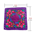 Miniatyrbillede 2 af 5: Hot 2025 Rose Blomsterprint Hovedtørklæde Twill trykt Tørklæde Sjal BLÅ Blue
