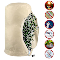 Miniatyrbilde 4 av 5: Varme 2025 Frostsikre poser for planter, gjenbrukbare plantebeskyttelsesposer med snøring, hagefleeceposer vinterhvit White M-80x100cm
