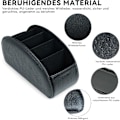 Miniatyrbild 2 av 5: Heta 2025 Fjärrkontrollhållare med 5 Fack, PU Läder Organisationsförvaringslåda för TV-fjärrkontroll Black