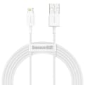 2m 2.4A Snabbladdningsdatakabel Kompatibel med iPhone, Vit-lingling}