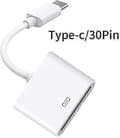 Miniatyrbilde 2 av 5: 30-pin hunn til USB 3.1 Type-C-kabel kompatibel med iPhone iPad iPod Data Sync & Lading-lingling}