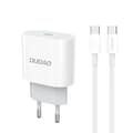 Dudao A14EUC Väggladdare PD 20W USB-C med Kabel - Vit