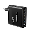 Miniatyrbild 1 av 11: Wozinsky GaN Väggladdare 140W/ 3x USB-C / 2x USB-A - Svart