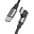 Miniatyrbild 1 av 7: Ugreen US334 USB-C Kabel (Vinklad/Rak) 100W PD 2m - Svart