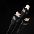 Miniatyrbild 11 av 11: Baseus Flash Series II Kabel USB till Typ C/Lightning/micro USB
