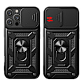 Miniatyrbillede 10 af 10: Hybrid Armor Camshield Etui til iPhone 16 Pro Max med linsebeskyttelse og stand - Sort