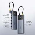 Miniatyrbild 8 av 8: Baseus Metal Gleam Series II 7-i-1 USB-C Hub med PD100W/ 2x HDMI