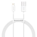 Miniatyrbild 1 av 11: Baseus Superior USB till Lightning Kablage 2/4A 1m Vit (CALYS-A0