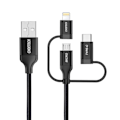 Miniatyrbild 2 av 2: Choetech 3-i-1 USB-kabel MFI Lightning/USB Typ C/micro USB (ladd