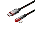 Miniatyrbild 3 av 11: Baseus Vinklade Lightning till USB-C PD Kabel 20W 480Mb/s 1m - R