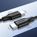 Miniatyrbild 11 av 11: Ugreen US286 USB-C till USB-C Kabel PD QC 3A 480Mb/s 1m - Svart