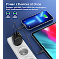 Miniatyrbild 6 av 9: Choetech PD6052 Väggladdare USB-C USB-A 35W GaN med Display - Sv