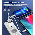 Miniatyrbild 6 av 9: Choetech PD6052 USB-C och USB-A PD 35W GaN Laddare med Display -