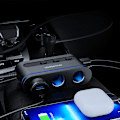 Miniatyrbild 4 av 10: Choetech TC0021 Billaddare med 2x USB-C PD & 1x USB-A QC och 3 c
