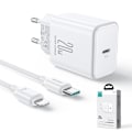 Miniatyrbild 4 av 11: Joyroom Snabbladdare JR-TCF06 20W USB-C PD med USB-C / Lightning