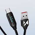 Miniatyrbild 2 av 7: USB A-USB C Kabel Wozinsky WUACC2 med Display/ 66W/ 6A/ 2m/ Svar
