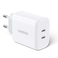 Miniatyrbild 1 av 7: Ugreen USB-C Väggladdare 40W/ Dual Port/ Power Delivery/ Vit (10