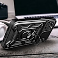 Miniatyrbild 6 av 10: Skyddande Hybrid Armor Camshield-fodral för iPhone 16 Pro med ka