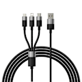 Miniatyrbild 1 av 11: Baseus StarSpeed 3-i-1 USB-kabel: micro USB / Lightning / USB-C/