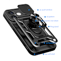 Miniatyrbillede 8 af 10: iPhone 16 Camshield Hybrid Armor Cover med Kamera Beskyttelse og Stander - Sort