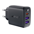 Miniatyrbild 1 av 7: Acefast A57 GaN 35W USB-A & USB-C Laddare/ 3 portar/ Svart
