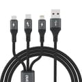 Dudao L3E 3-i-1 Kabel 60W MicroUSB USB-C Lightning 1/2m Svart