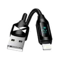 Wozinsky USB-A till Lightning-kabel med LED-display 2.4A 1m - Sv