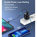 Miniatyrbild 6 av 9: Choetech PD6051 USB-C Väggladdare 35W GaN med Display - Svart