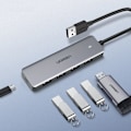 Miniatyrbild 2 av 11: Ugreen USB Hub med 4x USB 3.2 Gen 1 och micro USB-strömport/ Grå