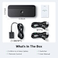 Miniatyrbild 7 av 9: Ugreen CM662 USB 3.0 Växel 2-ingång 4-utgång med 2x USB-A kablar