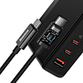 Miniatyrbild 4 av 11: Baseus GaN5 Pro Snabbladdare 2xUSB-C+USB 140W EU Svart (CCGP1002