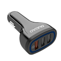 Miniatyrbild 2 av 11: Dudao Biladapter Snabbladdare QC3.0 2.4A 18W 3x USB Vit