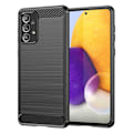 Miniatyrbild 1 av 7: Flexibelt Kolfiberfodral för Samsung Galaxy A73 - Svart