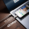 Miniatyrbild 9 av 11: Baseus Tungsten Gold USB-C till USB-C Kabel 100W 2m - Guld