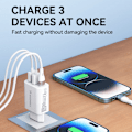 Miniatyrbild 9 av 11: Wozinsky 30W Snabbladdare USB-C / 2x USB-A - Vit