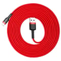 Baseus Cafule USB-A till Lightning 2A QC 3.0 Kabel 3 m - Röd