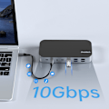 Miniatyrbild 7 av 11: Choetech M52 USB-C Hub - USB-C PD/ USB-C/ USB-A/ HDMI/ VGA/ DP/