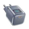 Acefast A53 PD 30W GaN USB-C Laddare med Display - Grå