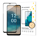 Miniatyrbild 2 av 11: Wozinsky Härdat Glas 9H med Full Lim Svart Ram för Nokia G22 Skä