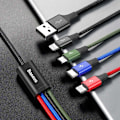 Miniatyrbild 8 av 11: Baseus USB-Kabel 4-i-1: 2x Lightning/ USB-C/ Mikro-USB 3.5A Nylo